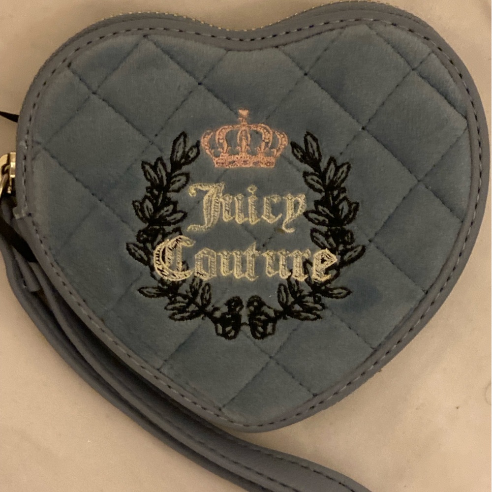 Juicy Couture Quilted Heart Wristlet in Blue